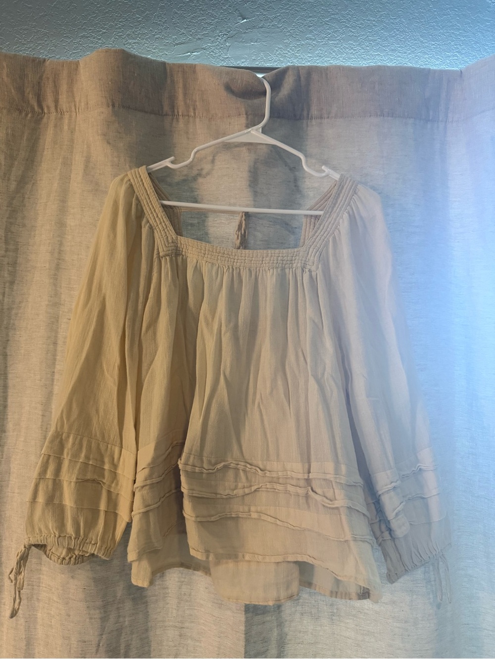 O'Neill Cream Flowing Peasant Blouse